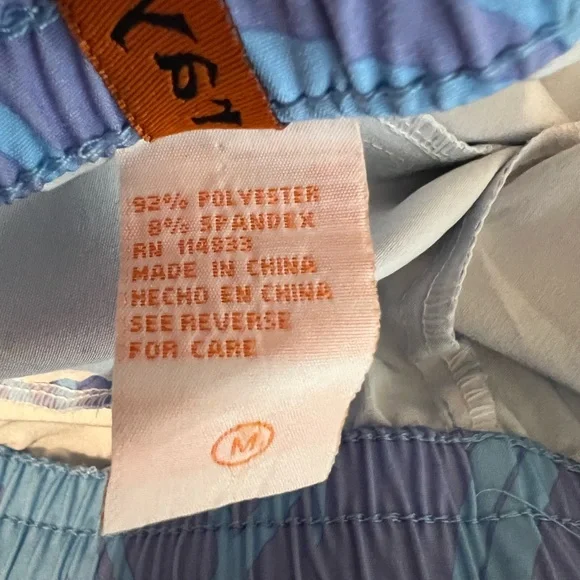 Raya Sun Blue Floral Swim Cover Up Shorts Size M Drawstring & Elastic Waistband - Picture 5 of 8